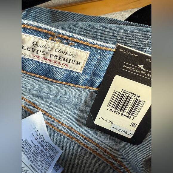 Levis Premium 501 Skinny Womens Distressed Blue Denim Jeans 26 x 28 NWT Ankle - Picture 3 of 5